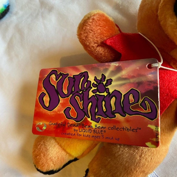 Grateful Dead Sun Shine Bear Bean Liquid Blue Collectibles Vintage New Old Stock - Picture 3 of 7